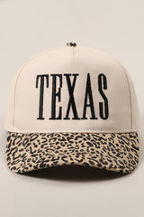 Texas Embroidered Leopard Hat RTS