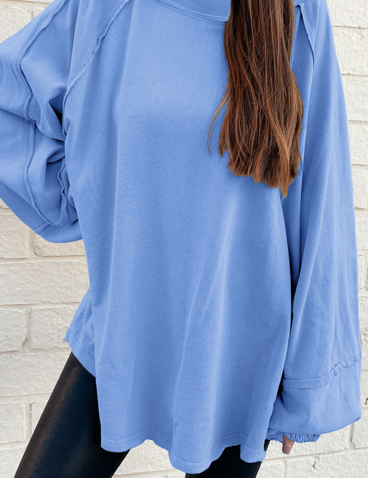 Raw Seam Oversized Sweatshirt