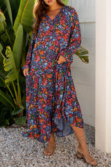Blue Floral Maxi Dress