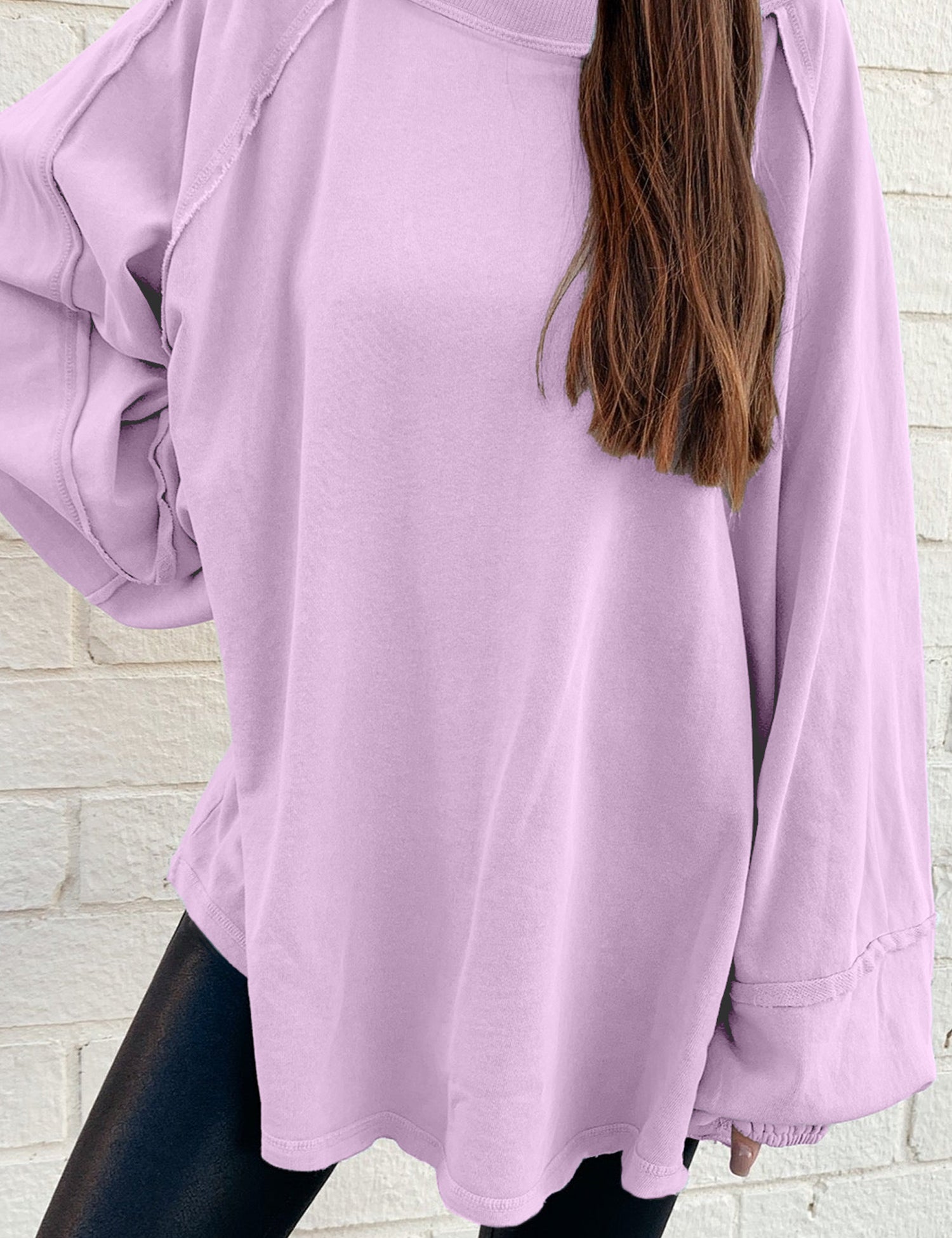 Raw Seam Oversized Sweatshirt