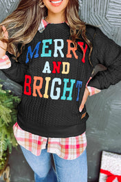 Merry and Bright Cable Knit Pullover Full Run RTS