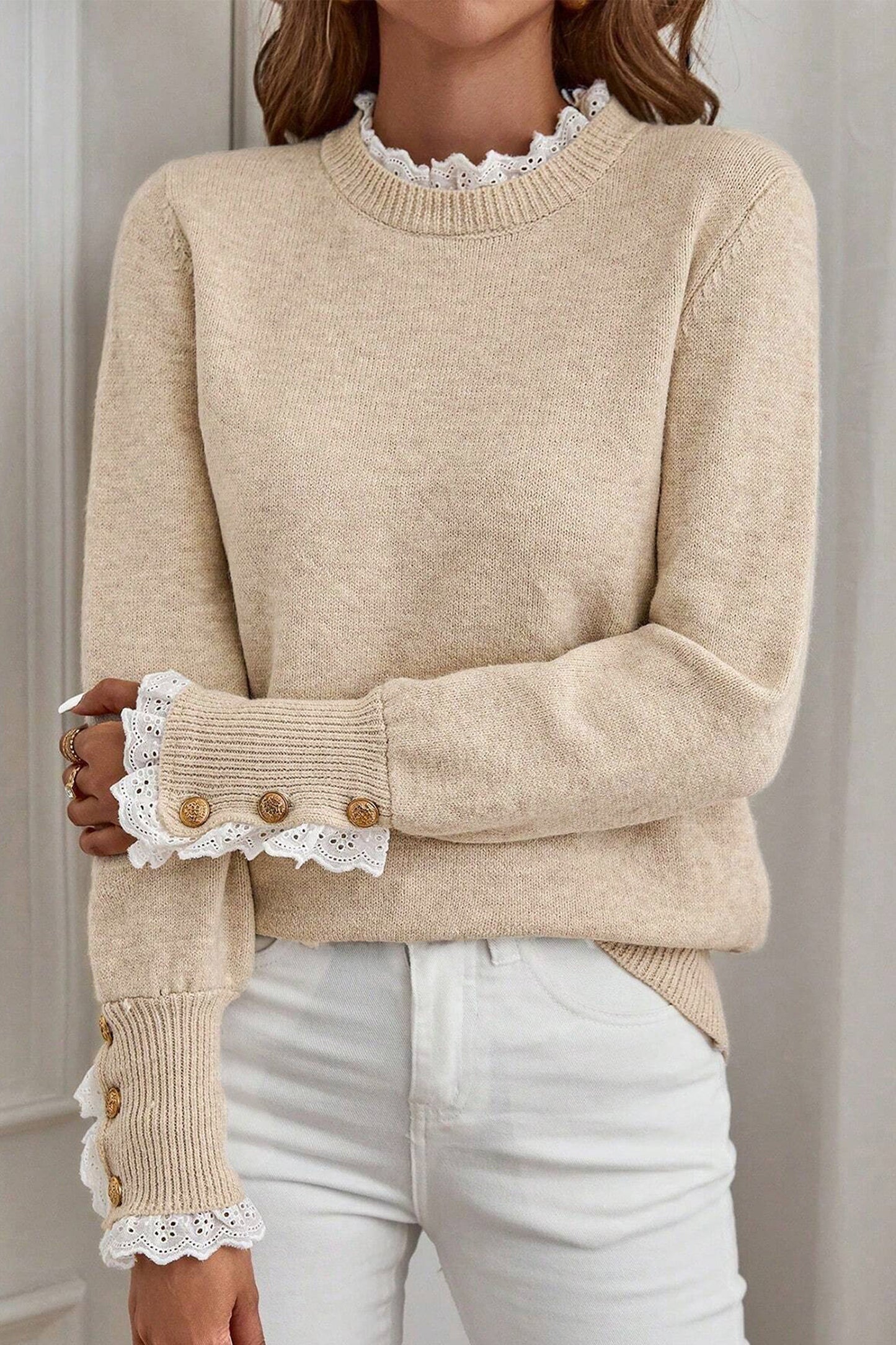 Lace Trim SweaterNew RTS