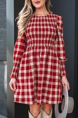 Red Plaid Mini Dress