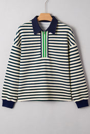 Striped V Neck Top